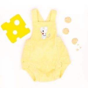 Vintage Terry cloth romper with mouse appliqué